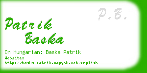 patrik baska business card